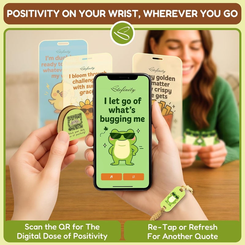 STOFINITY Emotional Support Frog Gifts For Women - Jar Of Daily Affirmation Cards For Teens Friend, Cute Inspirational Cards Jar For Men Coworkers, Unique Gifts For Women Birthday, Christmas - Image 5